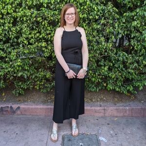 CeCe Wide Leg Black Jumpsuit